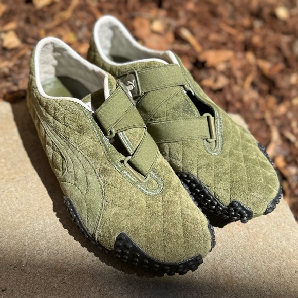 Puma Mostro Sneakers in Quilted Olive Green Suede Size 6 - Picture 1 of 6